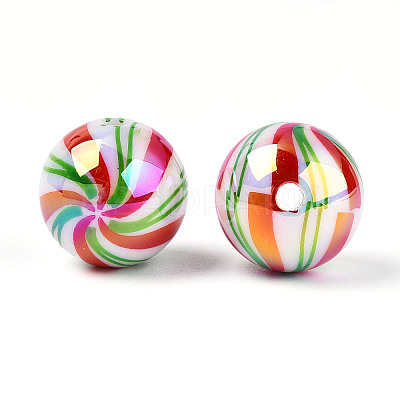 Printed Opaque Acrylic Beads MACR-T048-05D-1