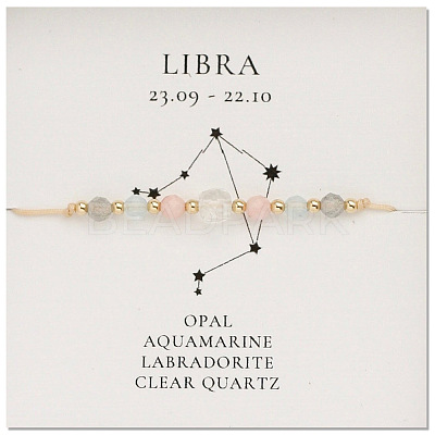 Natural stone constellation bracelet with 12 zodiac signs X-NR2952-11-1