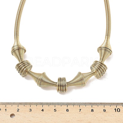304 Stainless Steel Irregular Twisted Chain Spiral Bib Necklaces for Women NJEW-B127-01G-03-1