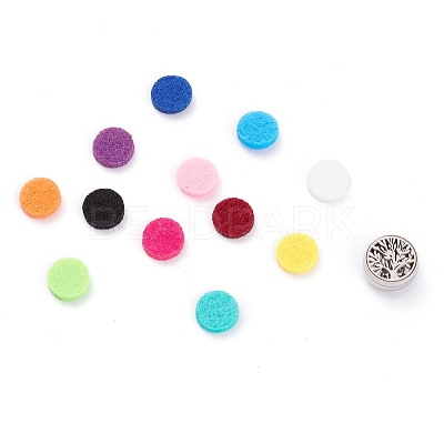 304 Stainless Steel Magnetic Diffuser Locket Aromatherapy Essential Oil Buckle AJEW-M027-11P-1