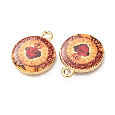 Alloy Printed Pendants AL-CBA7256-18B-G-1