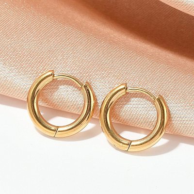 202 Stainless Steel Huggie Hoop Earrings EJEW-F111A-14mm-G01-1