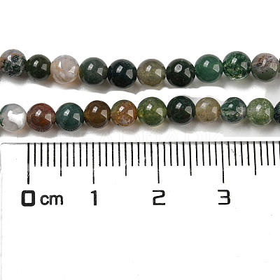 Natural Indian Agate Gemstone Bead Strands G-R201-4mm-1