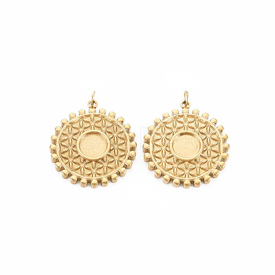 Ion Plating(IP) 304 Stainless Steel Pendant Enamel Settings STAS-N097-195LG-1
