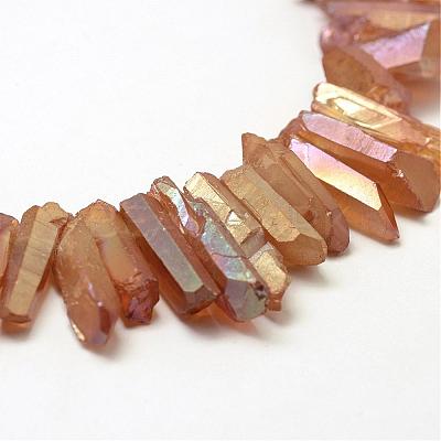 Electroplated Natural Quartz Crystal Beads Strands G-A142-03P-1