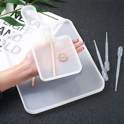 DIY Rectangle Handle Dinner Plate Silicone Molds DIY-TA0008-79-1
