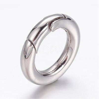 Tarnish Resistant 304 Stainless Steel Spring Gate Rings STAS-D070-01P-1-1
