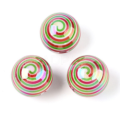 Printed Opaque Acrylic Beads MACR-T048-05E-1