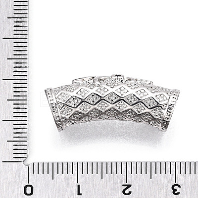 Brass Micro Pave Cubic Zirconia Tube Beads ZIRC-T004-60P-1