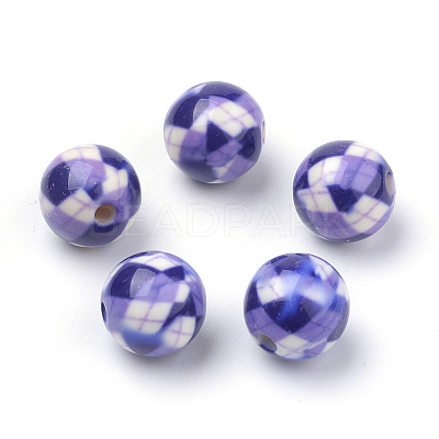 Opaque Printed Acrylic Beads LS-MACR-S271-10mm-07-1