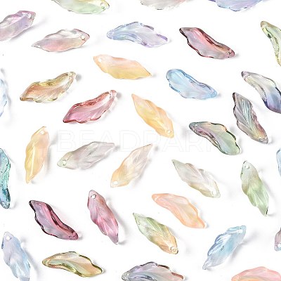 120Pcs 6 Colors Baking Paint Transparent Glass Pendants DGLA-FS0001-18-1