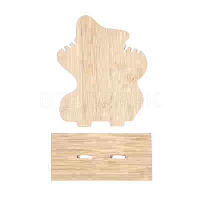 3-Slot Wood Necklace Organizer Display Stands ODIS-H006-02-1