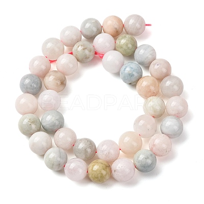 Natural Morganite Round Bead Strands G-I159-10mm-1