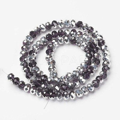 Electroplate Transparent Glass Beads Strands LS-EGLA-A034-T8mm-M11-1