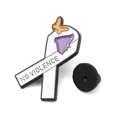 No Violence Awareness Ribbon Enamel Pins JEWB-C048-03C-EB-1