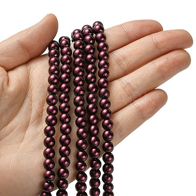 Eco-Friendly Grade A Glass Pearl Beads HY-J002-6mm-HX087-1