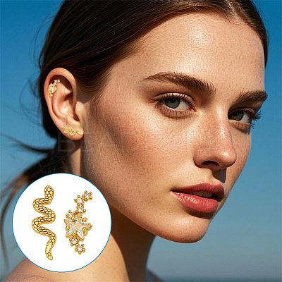 9Pcs Stainless Steel Pave Clear Cubic Zirconia Cartilage Earring Sets EJEW-PH0001-54-1