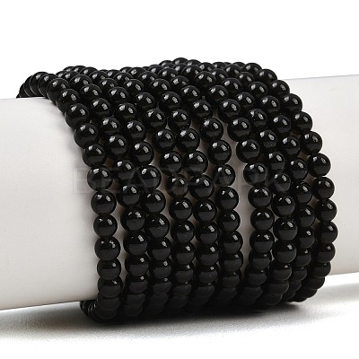 Natural Obsidian Round Beads Strands G-E329-4mm-37-1