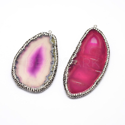 Dyed Natural Agate Nuggets Big Pendants G-F229-01E-1