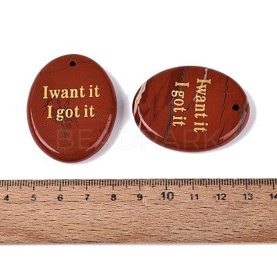 Natural Red Jasper Pendants G-N365-02B-1