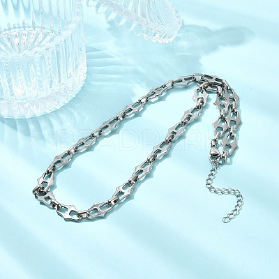 661 Stainless Steel Oval Link Chain Necklaces NJEW-JN06133-1