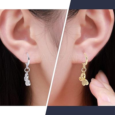 Brass Huggie Hoop Earring Findings KK-NB0002-27-1