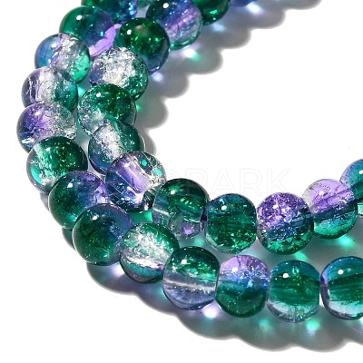 Crackle Glass Beads Strands CCG-C002-6mm-03-1