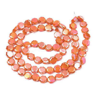 Electroplate Opaque Solid Color Glass Beads Strands EGLA-N002-27-B02-1