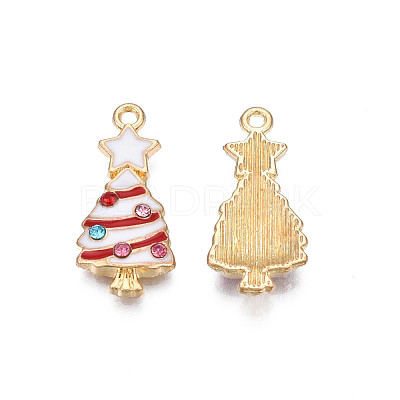 Rack Plating Alloy Enamel Pendants ENAM-N055-148C-1