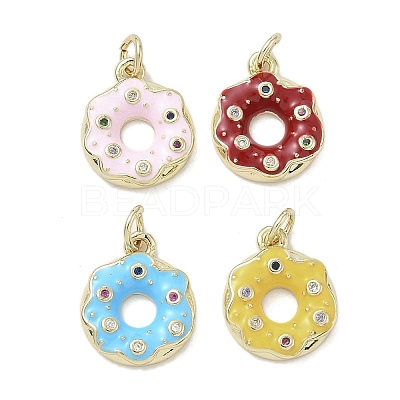 Brass Micro Pave Cubic Zirconia Pendants KK-K368-16G-1
