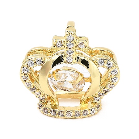 Brass Micro Pave Cubic Zirconia Pendants KK-L229-029G-1