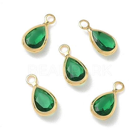 Brass Glass Charms KK-Z136-15G-01-1