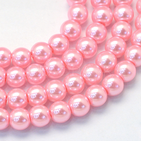 Baking Paint Pearlized Glass Pearl Round Bead Strands HY-Q003-6mm-53-1
