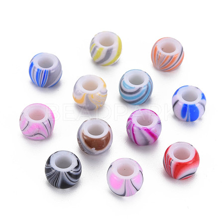 Opaque Acrylic European Beads MACR-S308-08-1