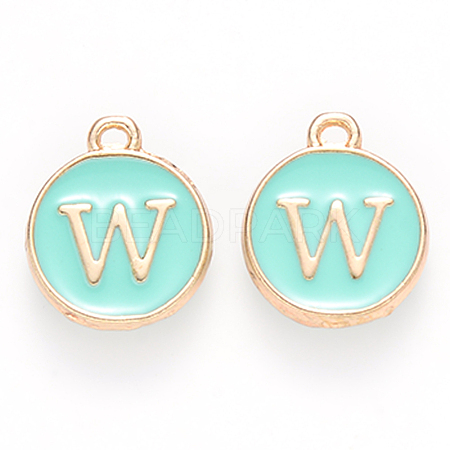Golden Plated Alloy Enamel Charms ENAM-S118-05W-1