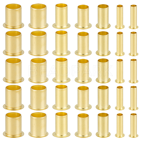 70Pcs 7 Styles Brass Column Compression Sleeves Ferrule KK-BC0015-15-1