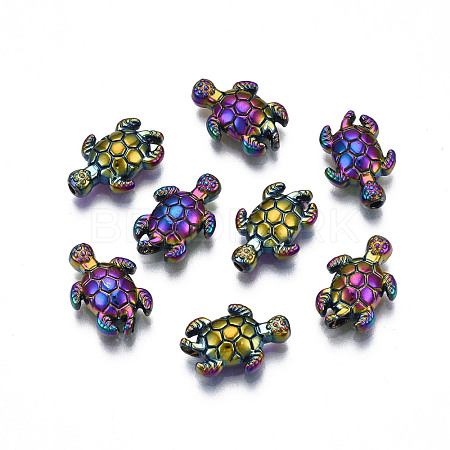 Rack Plating Rainbow Color Alloy Beads PALLOY-S180-333-1
