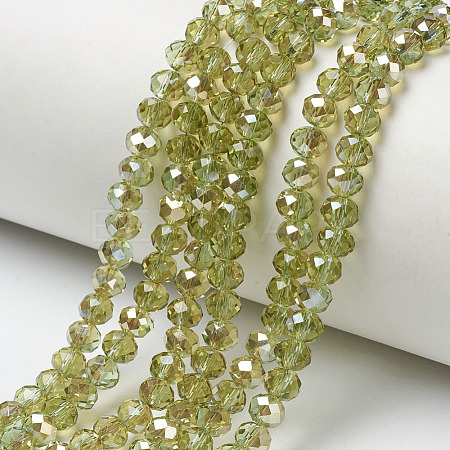 Electroplate Glass Beads Strands EGLA-A034-T4mm-K15-1