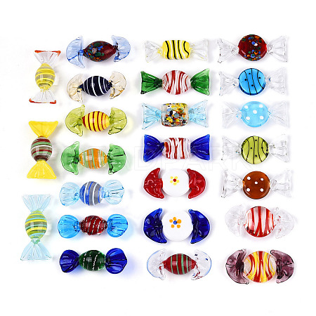 24Pcs Handmade Lampwork Candy Display Decorations LAMP-N034-01-1