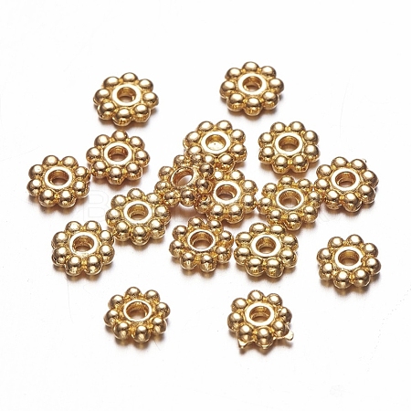 Alloy Daisy Spacer Beads X-PALLOY-L166-31G-1