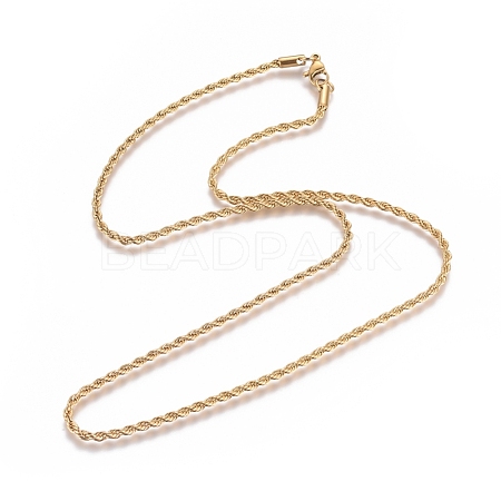Unisex 304 Stainless Steel Rope Chain Necklaces X-STAS-D0002-33G-1
