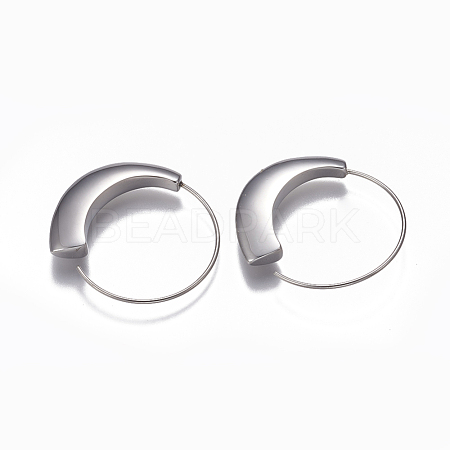 304 Stainless Steel Hoop Earrings X-EJEW-O089-26P-1