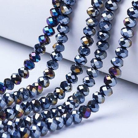 Electroplate Glass Beads Strands EGLA-A044-P1mm-B18-1