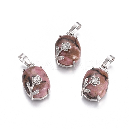 Natural Rhodonite Pendants G-L512-I09-1