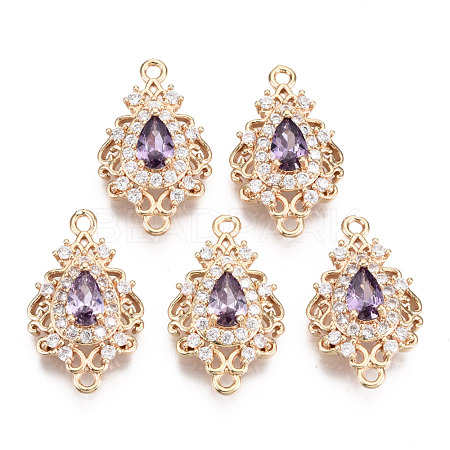 Brass Micro Pave Cubic Zirconia Links Connectors KK-R111-011-A03-1