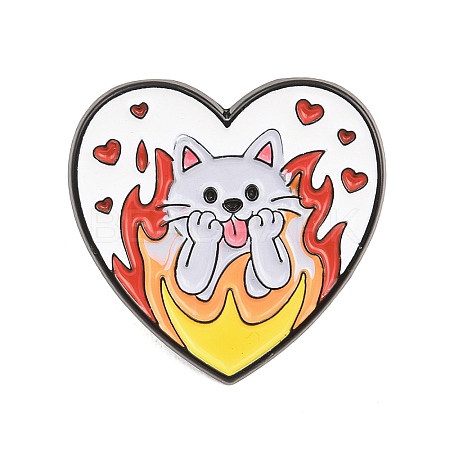 Flaming Animal Alloy Enamel Pins JEWB-G046-05J-1