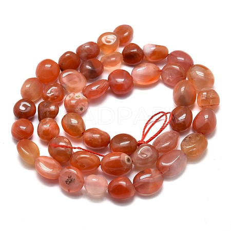 Natural South Red Agate Beads Strands G-O186-B-15-1