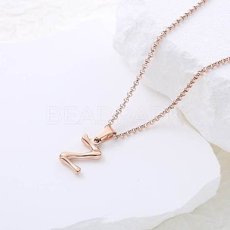 Stainless Steel Letter Pendant Necklaces for Women Men GR8130-26-1