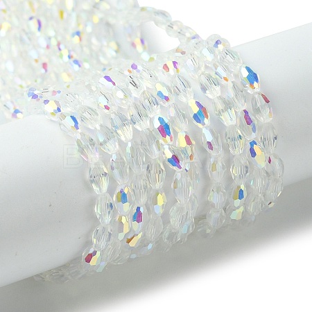 Transparent Electroplate Glass Beads Strands GLAA-K064-04A-AB03-1