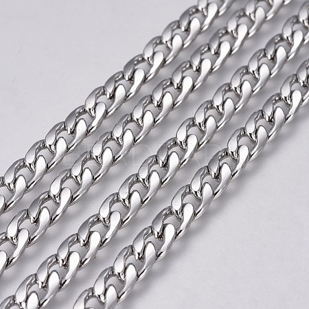 304 Stainless Steel Cuban Link Chains CHS-G005-B-04P-1